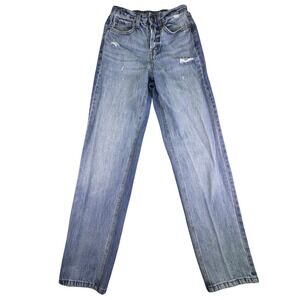 Wild Fable Jeans Women's Size 00 High-Rise Straight EasyRigid Blue Distressed